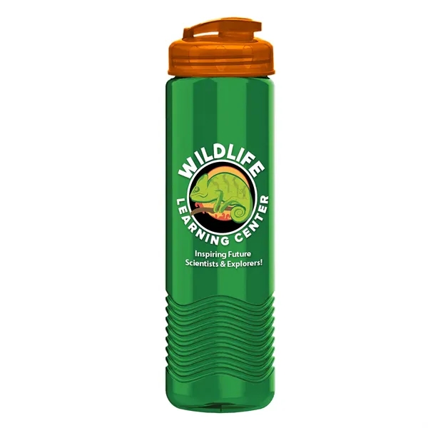 24 oz. Transparent Bottle with USA Flip lid. Unique Slim Cylinder... from ASI 40480 Koozie Group