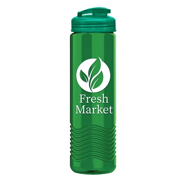 24 oz. Transparent Bottle with USA Flip lid. Unique Slim Cylinder... from ASI 40480 Koozie Group