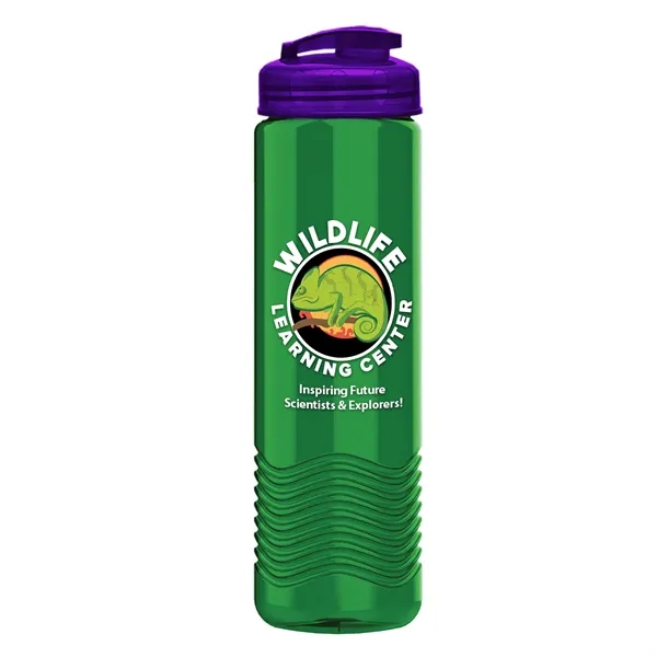 24 oz. Transparent Bottle with USA Flip lid. Unique Slim Cylinder... from ASI 40480 Koozie Group