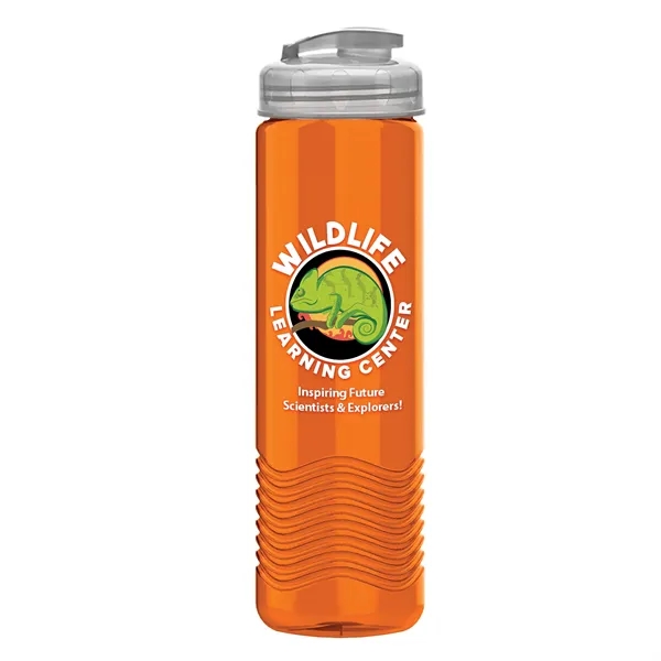 24 oz. Transparent Bottle with USA Flip lid. Unique Slim Cylinder... from ASI 40480 Koozie Group