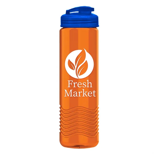 24 oz. Transparent Bottle with USA Flip lid. Unique Slim Cylinder... from ASI 40480 Koozie Group