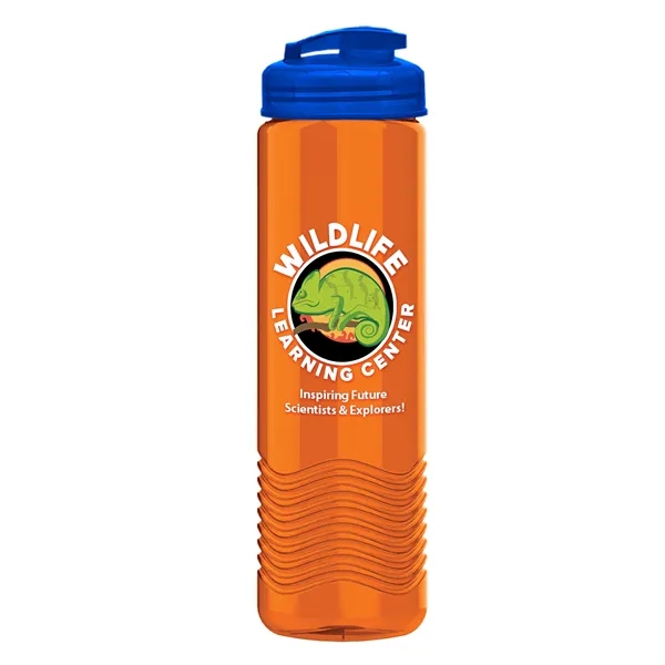 24 oz. Transparent Bottle with USA Flip lid. Unique Slim Cylinder... from ASI 40480 Koozie Group