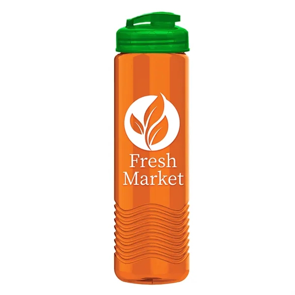 24 oz. Transparent Bottle with USA Flip lid. Unique Slim Cylinder... from ASI 40480 Koozie Group