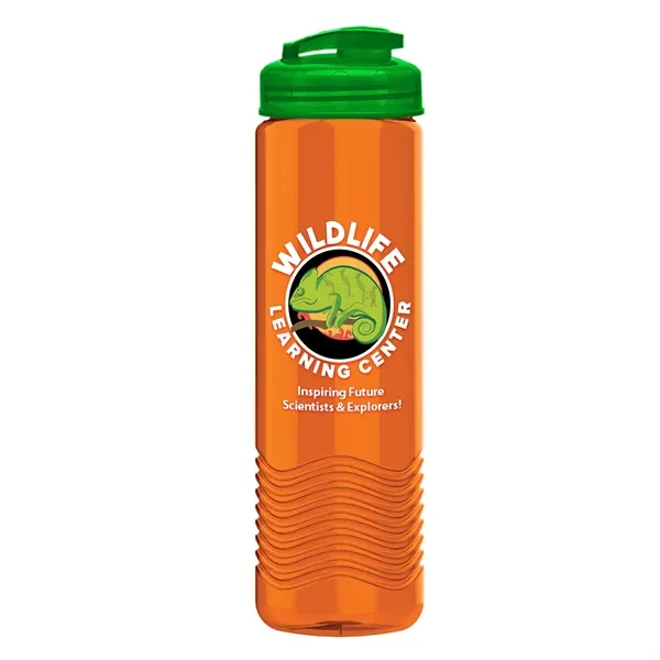 24 oz. Transparent Bottle with USA Flip lid. Unique Slim Cylinder... from ASI 40480 Koozie Group
