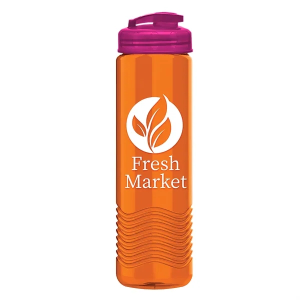 24 oz. Transparent Bottle with USA Flip lid. Unique Slim Cylinder... from ASI 40480 Koozie Group