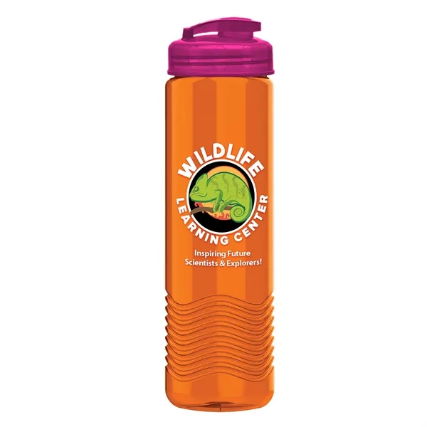 24 oz. Transparent Bottle with USA Flip lid. Unique Slim Cylinder... from ASI 40480 Koozie Group