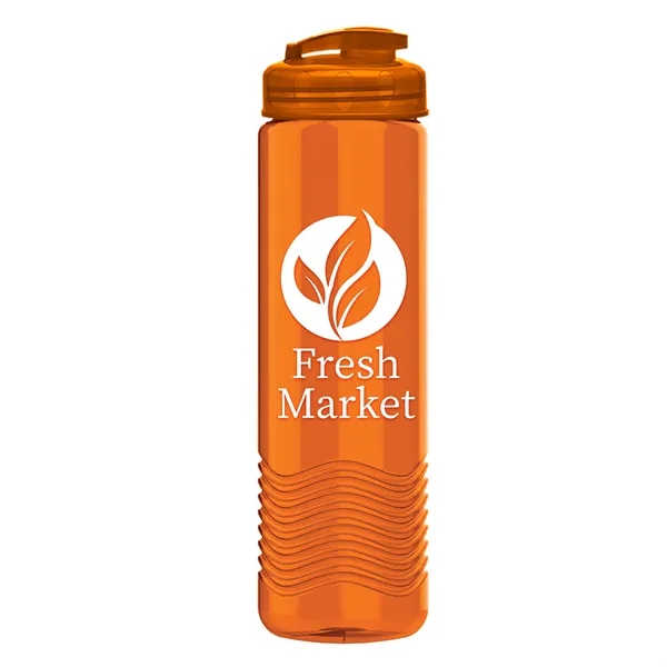 24 oz. Transparent Bottle with USA Flip lid. Unique Slim Cylinder... from ASI 40480 Koozie Group