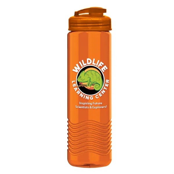 24 oz. Transparent Bottle with USA Flip lid. Unique Slim Cylinder... from ASI 40480 Koozie Group