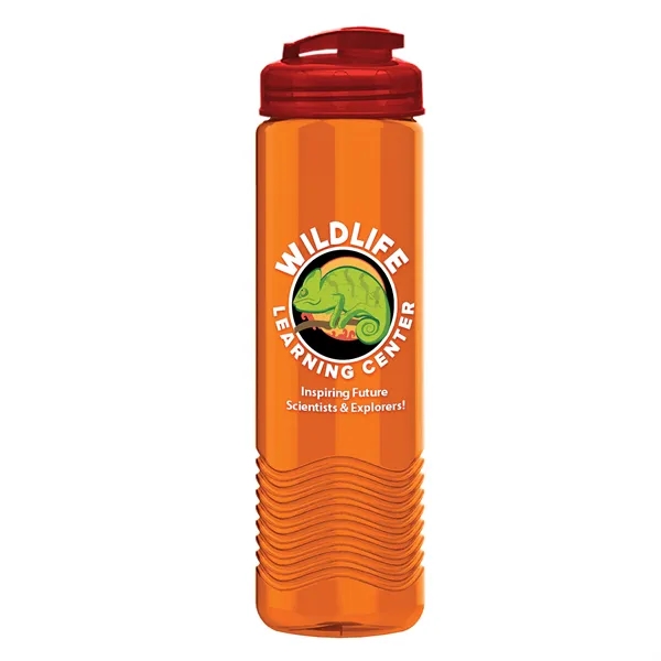 24 oz. Transparent Bottle with USA Flip lid. Unique Slim Cylinder... from ASI 40480 Koozie Group