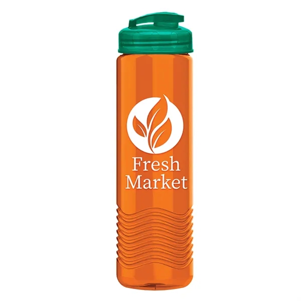 24 oz. Transparent Bottle with USA Flip lid. Unique Slim Cylinder... from ASI 40480 Koozie Group