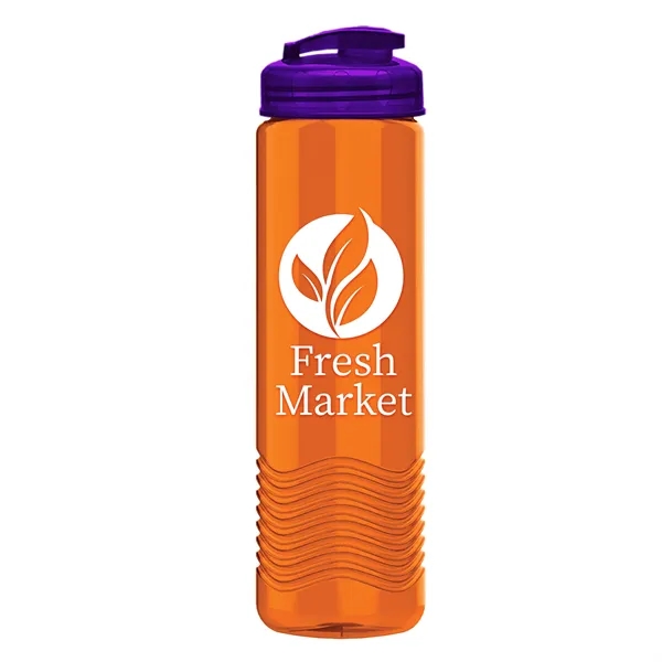 24 oz. Transparent Bottle with USA Flip lid. Unique Slim Cylinder... from ASI 40480 Koozie Group