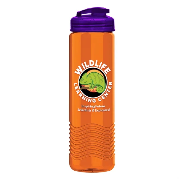 24 oz. Transparent Bottle with USA Flip lid. Unique Slim Cylinder... from ASI 40480 Koozie Group
