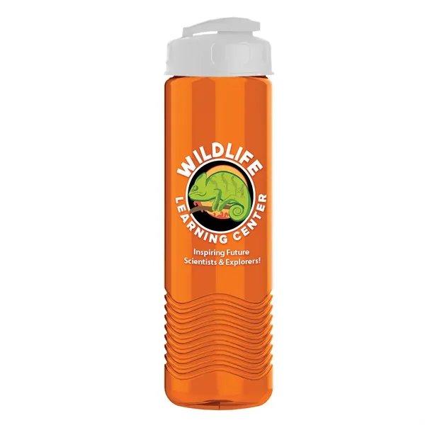 24 oz. Transparent Bottle with USA Flip lid. Unique Slim Cylinder... from ASI 40480 Koozie Group