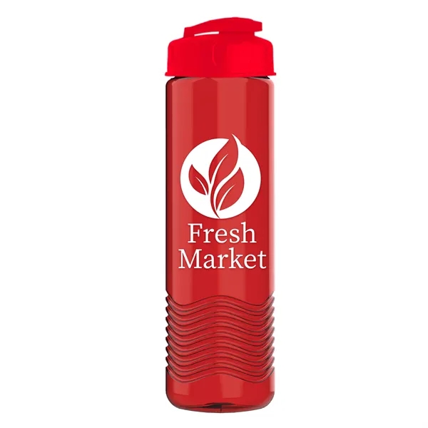 24 oz. Transparent Bottle with USA Flip lid. Unique Slim Cylinder... from ASI 40480 Koozie Group