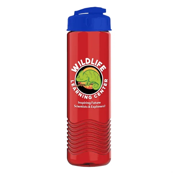 24 oz. Transparent Bottle with USA Flip lid. Unique Slim Cylinder... from ASI 40480 Koozie Group