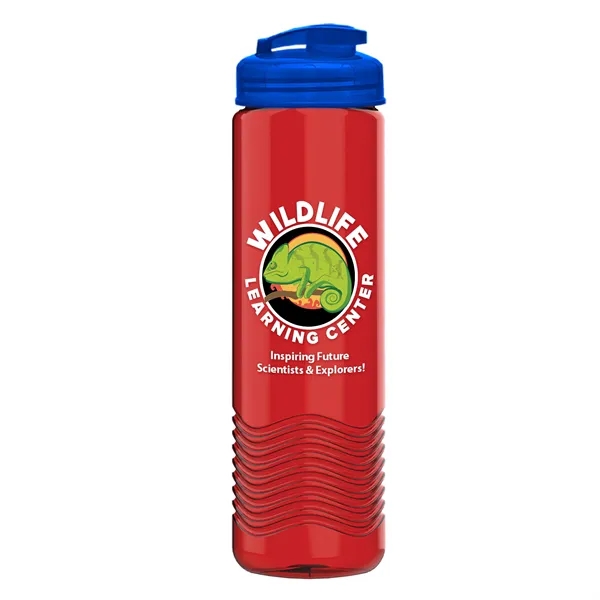 24 oz. Transparent Bottle with USA Flip lid. Unique Slim Cylinder... from ASI 40480 Koozie Group