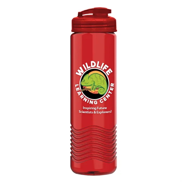 24 oz. Transparent Bottle with USA Flip lid. Unique Slim Cylinder... from ASI 40480 Koozie Group