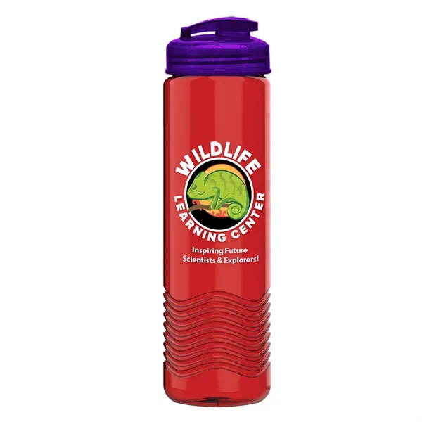 24 oz. Transparent Bottle with USA Flip lid. Unique Slim Cylinder... from ASI 40480 Koozie Group