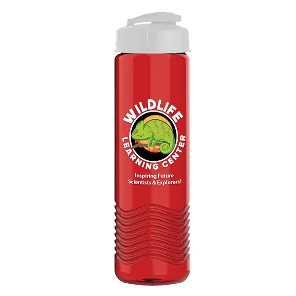 24 oz. Transparent Bottle with USA Flip lid. Unique Slim Cylinder... from ASI 40480 Koozie Group