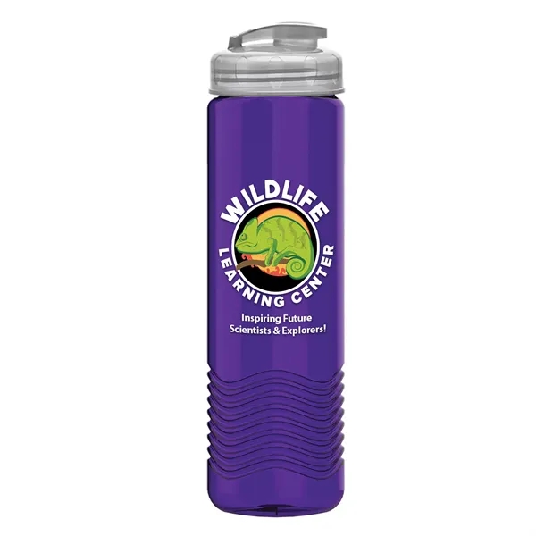 24 oz. Transparent Bottle with USA Flip lid. Unique Slim Cylinder... from ASI 40480 Koozie Group
