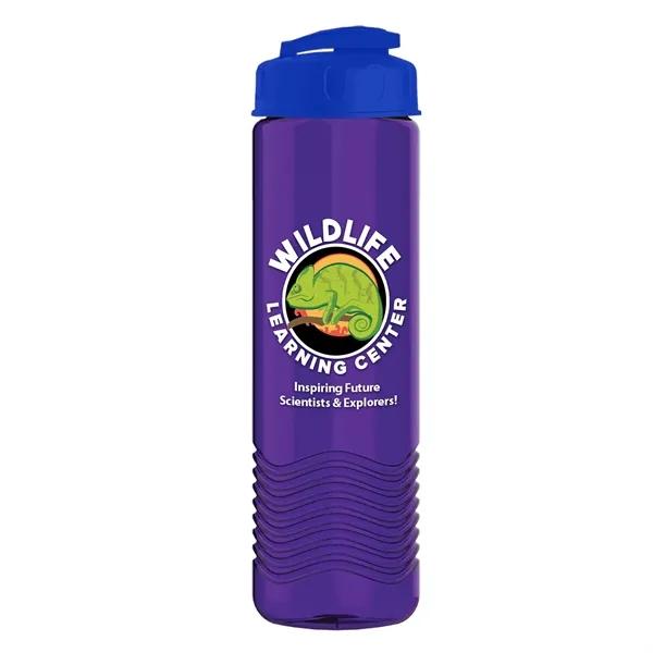 24 oz. Transparent Bottle with USA Flip lid. Unique Slim Cylinder... from ASI 40480 Koozie Group