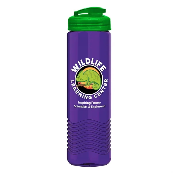 24 oz. Transparent Bottle with USA Flip lid. Unique Slim Cylinder... from ASI 40480 Koozie Group