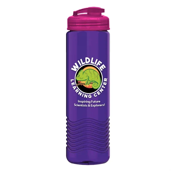 24 oz. Transparent Bottle with USA Flip lid. Unique Slim Cylinder... from ASI 40480 Koozie Group