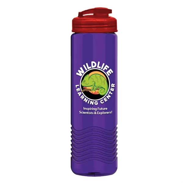 24 oz. Transparent Bottle with USA Flip lid. Unique Slim Cylinder... from ASI 40480 Koozie Group