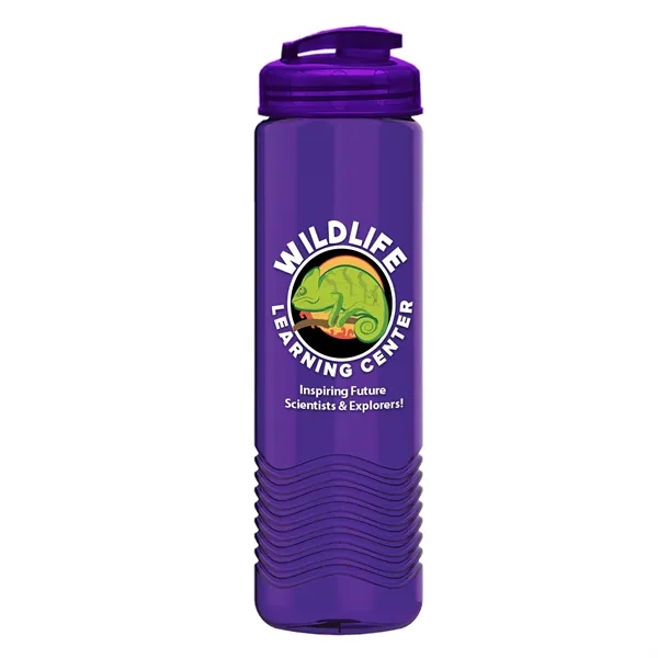 24 oz. Transparent Bottle with USA Flip lid. Unique Slim Cylinder... from ASI 40480 Koozie Group
