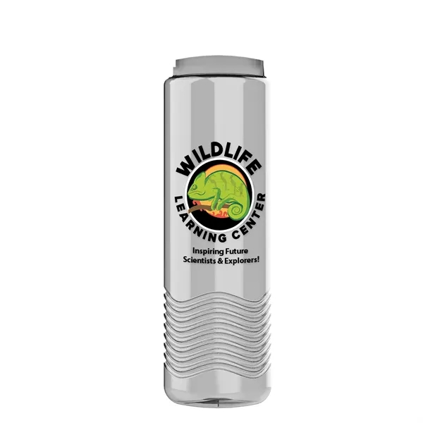 24 oz. Transparent Bottle with USA Flip lid. Unique Slim Cylinder... from ASI 40480 Koozie Group