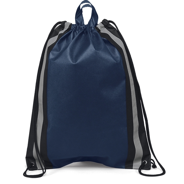 Non-Woven Backpack with two 1" wide reflective safety stripes and sturdy... from ASI 37940 Bag Makers Inc