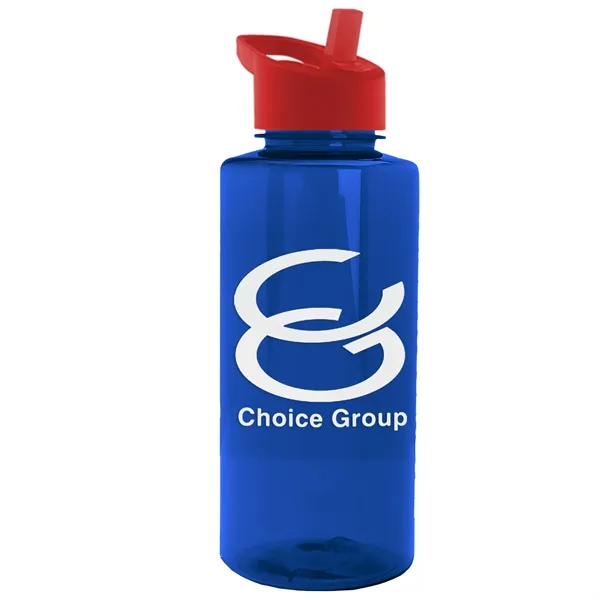 The Mountaineer 36 oz. Transparent Bottle with Flip Straw lid. ... from ASI 40480 Koozie Group