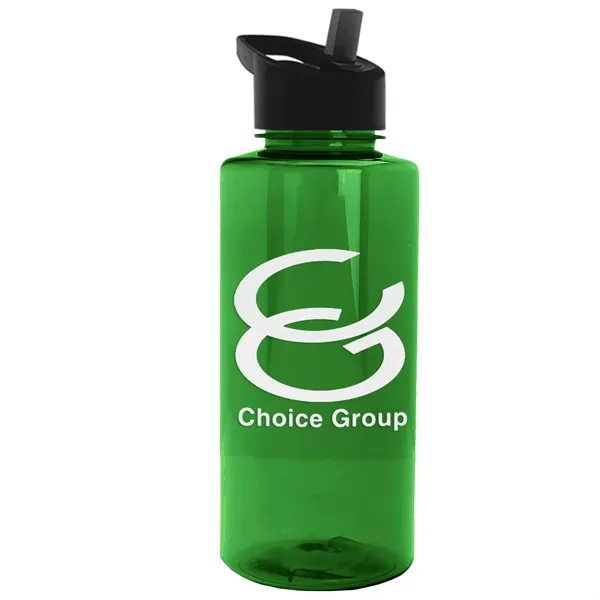 The Mountaineer 36 oz. Transparent Bottle with Flip Straw lid. ... from ASI 40480 Koozie Group