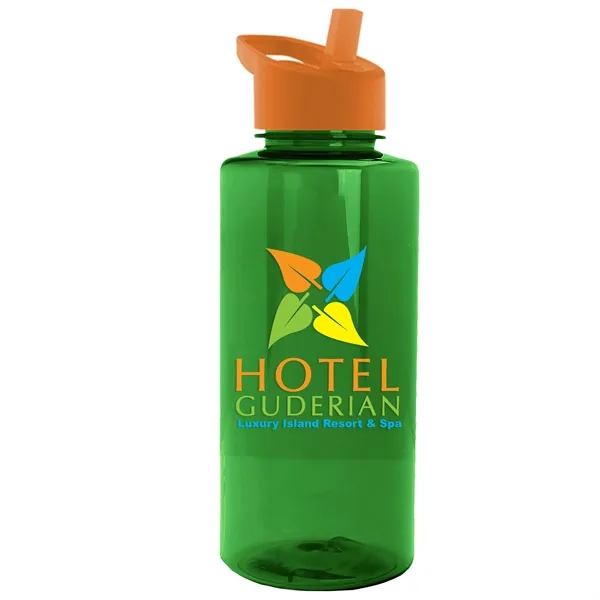 The Mountaineer 36 oz. Transparent Bottle with Flip Straw lid. ... from ASI 40480 Koozie Group