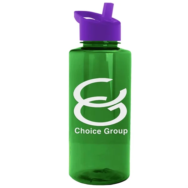 The Mountaineer 36 oz. Transparent Bottle with Flip Straw lid. ... from ASI 40480 Koozie Group