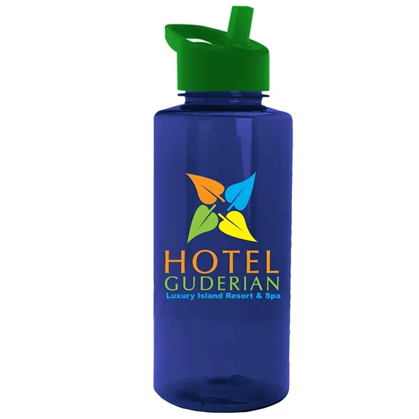 The Mountaineer 36 oz. Transparent Bottle with Flip Straw lid. ... from ASI 40480 Koozie Group