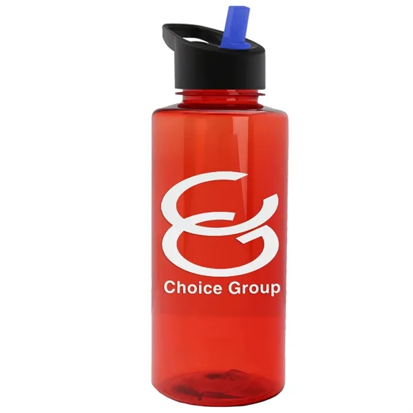 The Mountaineer 36 oz. Transparent Bottle with Flip Straw lid. ... from ASI 40480 Koozie Group