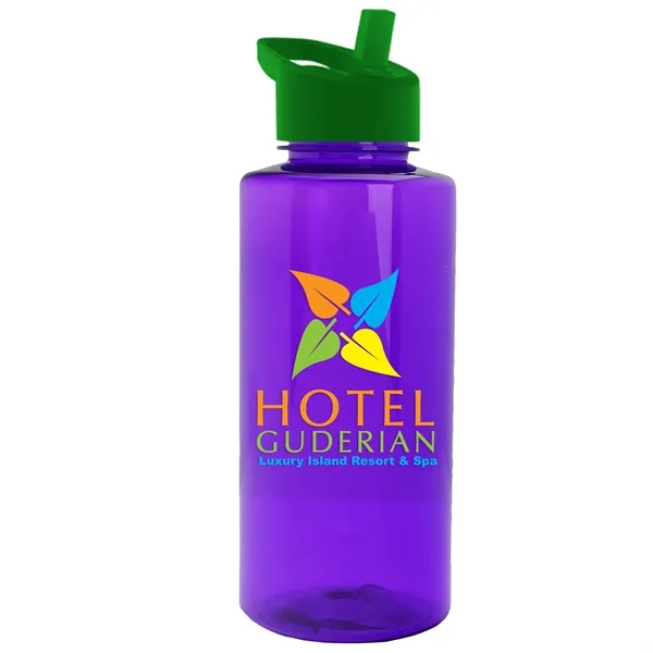 The Mountaineer 36 oz. Transparent Bottle with Flip Straw lid. ... from ASI 40480 Koozie Group