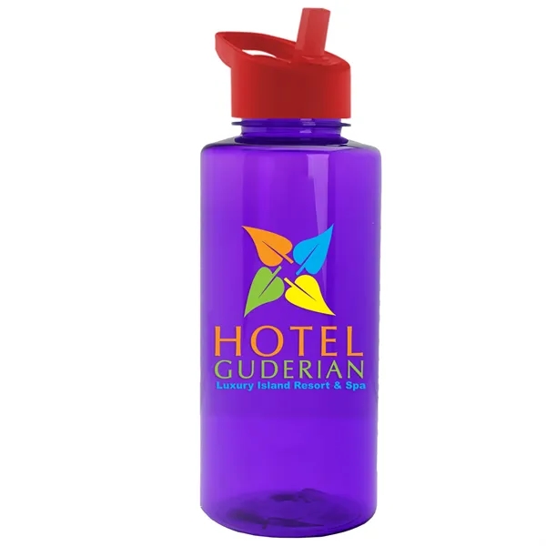 The Mountaineer 36 oz. Transparent Bottle with Flip Straw lid. ... from ASI 40480 Koozie Group