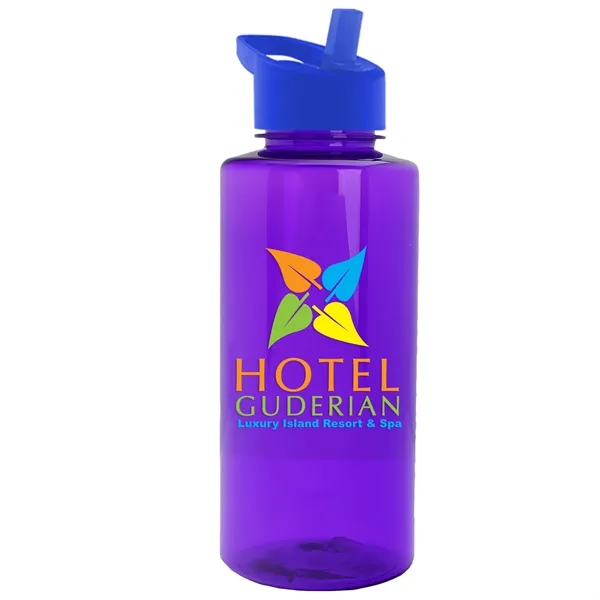 The Mountaineer 36 oz. Transparent Bottle with Flip Straw lid. ... from ASI 40480 Koozie Group