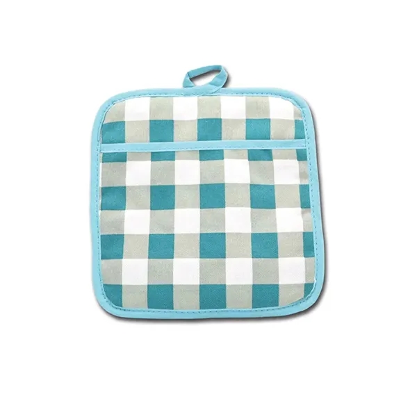 Pocket pot holder is made of cotton and features a sewn... from ASI 38980 Bay State Specialty Co