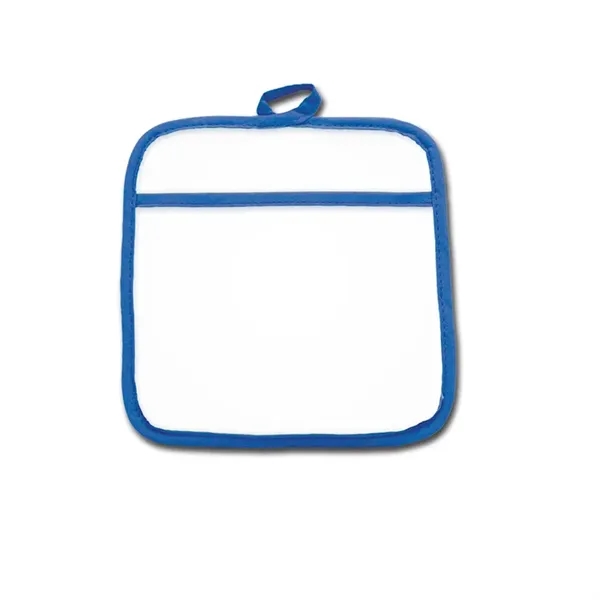 Pocket pot holder is made of cotton and features a sewn... from ASI 38980 Bay State Specialty Co