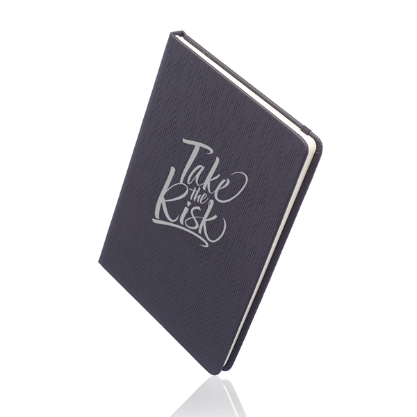 Hardcover notebook with 80 ruled ivory paper pages and matching color... from ASI 39552 BEL Promo