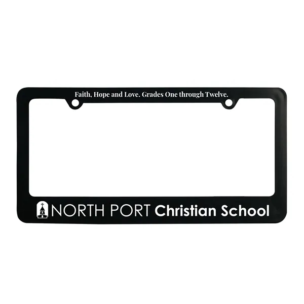 Automobile license plate frame has retaining clips to hold the plate... from ASI 40480 Koozie Group