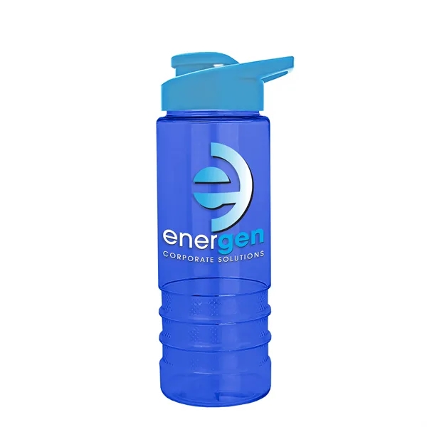 Salute-2 is 24 oz Transparent Bottle with snap lid. Grooved grip... from ASI 40480 Koozie Group