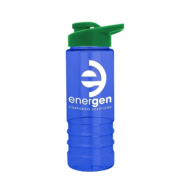Salute-2 is 24 oz Transparent Bottle with snap lid. Grooved grip... from ASI 40480 Koozie Group