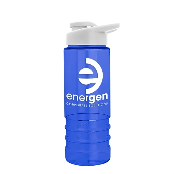 Salute-2 is 24 oz Transparent Bottle with snap lid. Grooved grip... from ASI 40480 Koozie Group