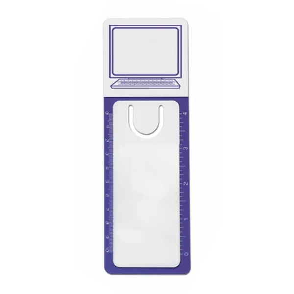 Triple-duty bookmark, magnifier, and ruler is available in 10 stock designs... from ASI 38980 Bay State Specialty Co
