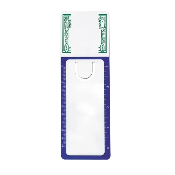 Triple-duty bookmark, magnifier, and ruler is available in 10 stock designs... from ASI 38980 Bay State Specialty Co