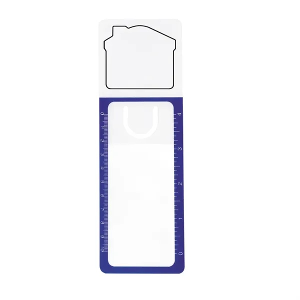 Triple-duty bookmark, magnifier, and ruler is available in 10 stock designs... from ASI 38980 Bay State Specialty Co